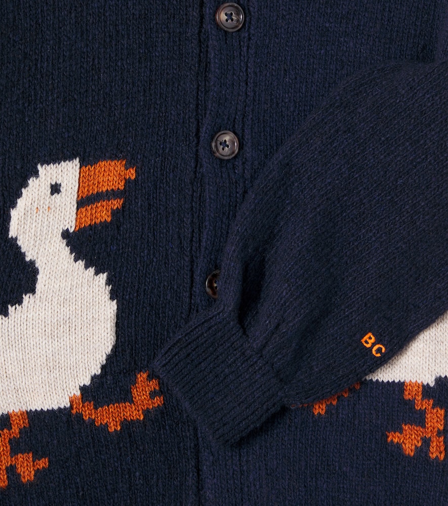 La Oca ribbed-knit wool-blend cardigan
