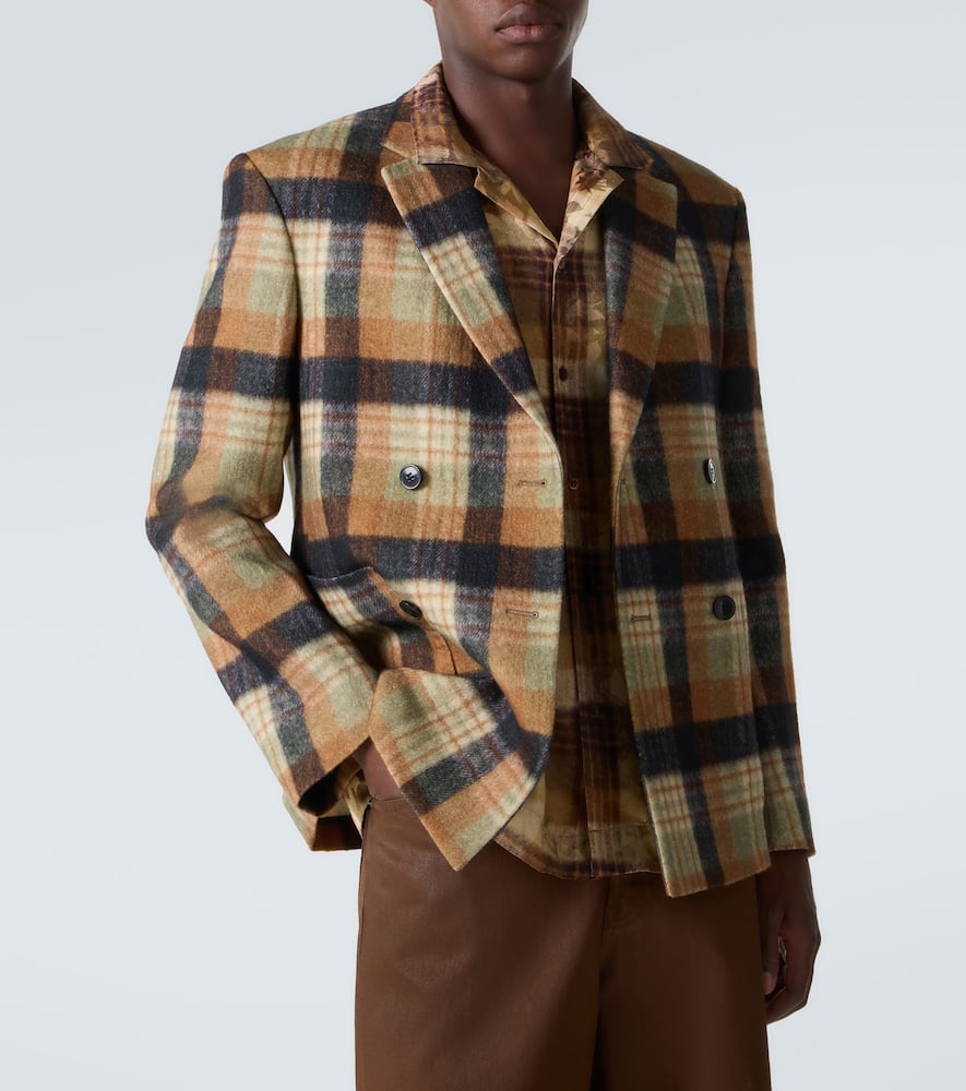 Checked wool blazer