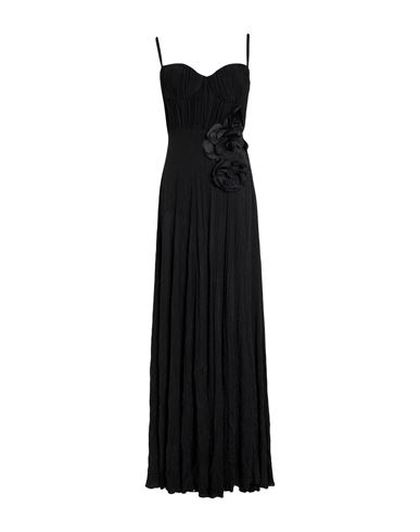 Woman Maxi dress Black Size 12 Viscose, Polyester, Polyamide, Elastane