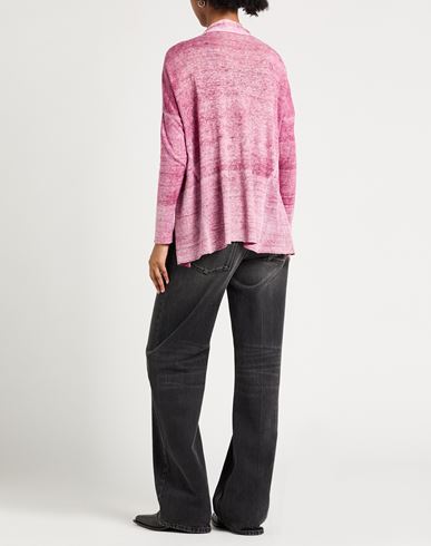 Woman Cardigan Mauve Size S Linen