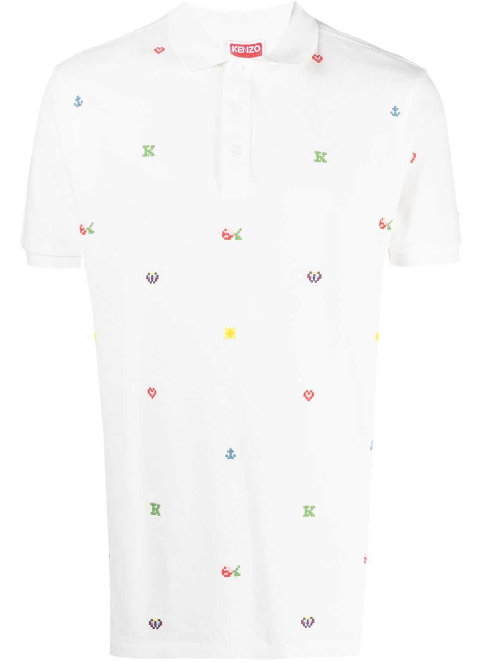 Pixel slim fit polo shirt - White