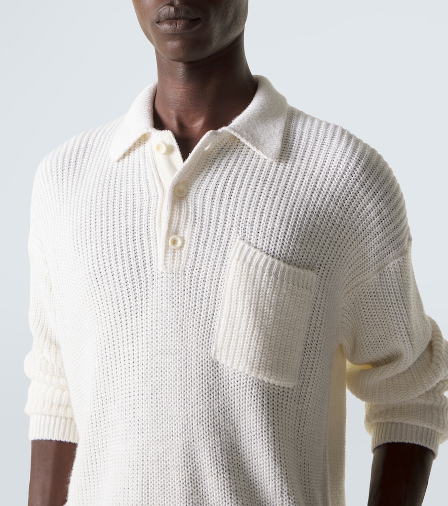 Silk and linen polo sweater
