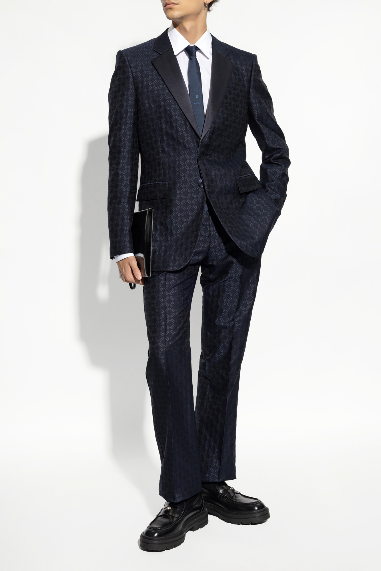 Blazer With Logo, Men's, Navy Blue