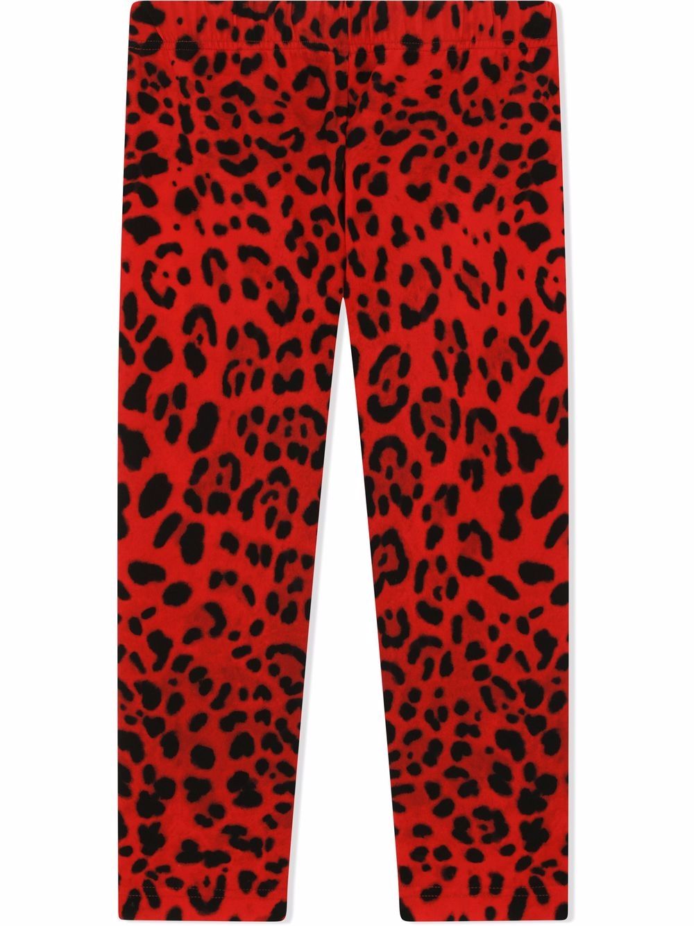Leopard-print stretch-cotton leggings - Red