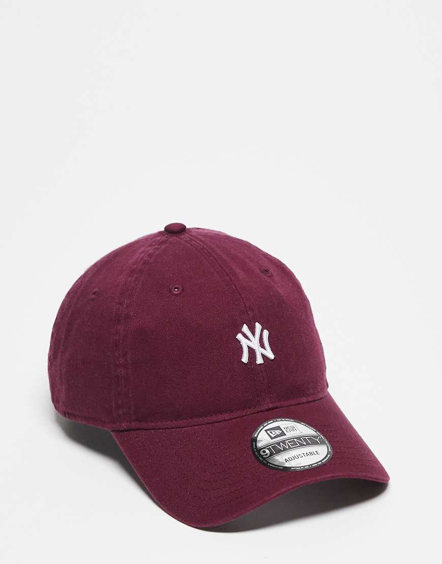 NY Yankees 9twenty washed cotton cap in burgundy-Red