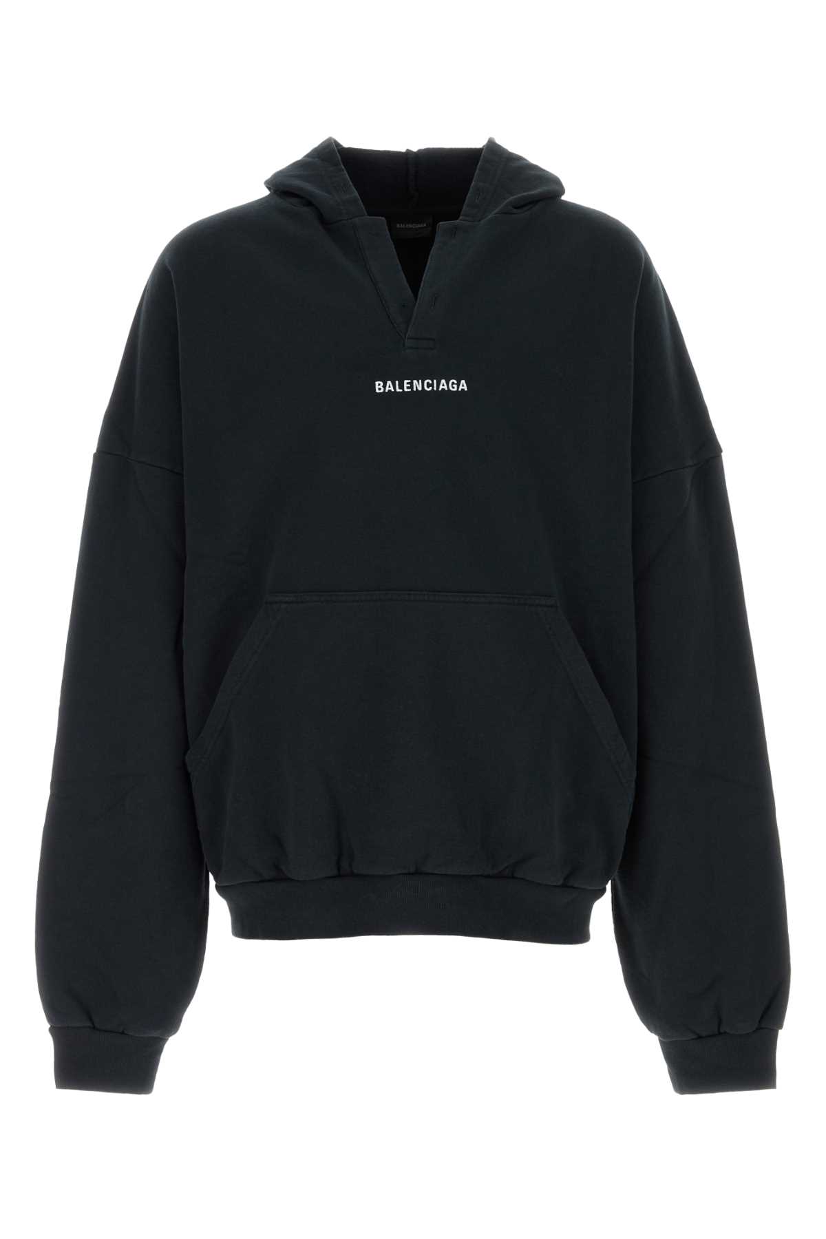 Back Faded Fleece Polo Hoodie