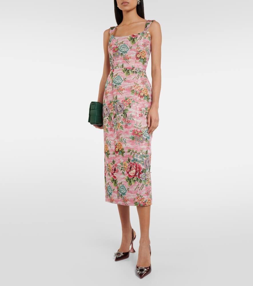 Floral bustier midi dress