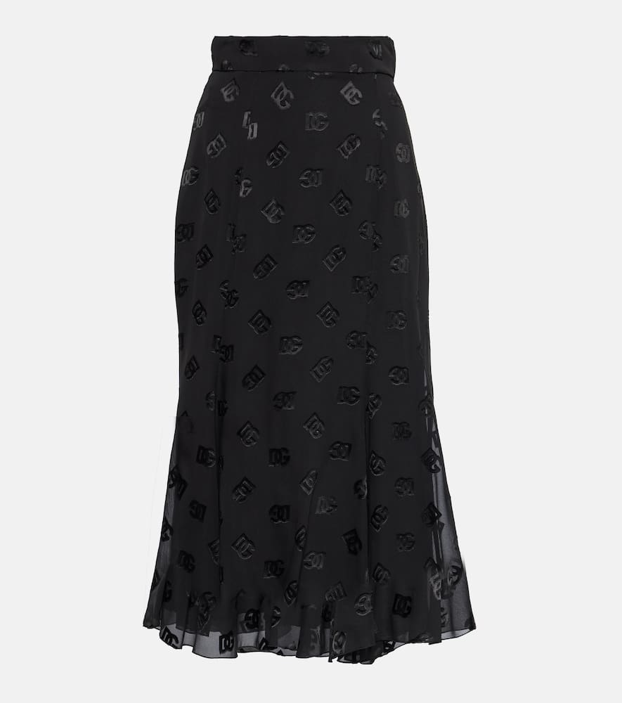DG devoré satin midi skirt