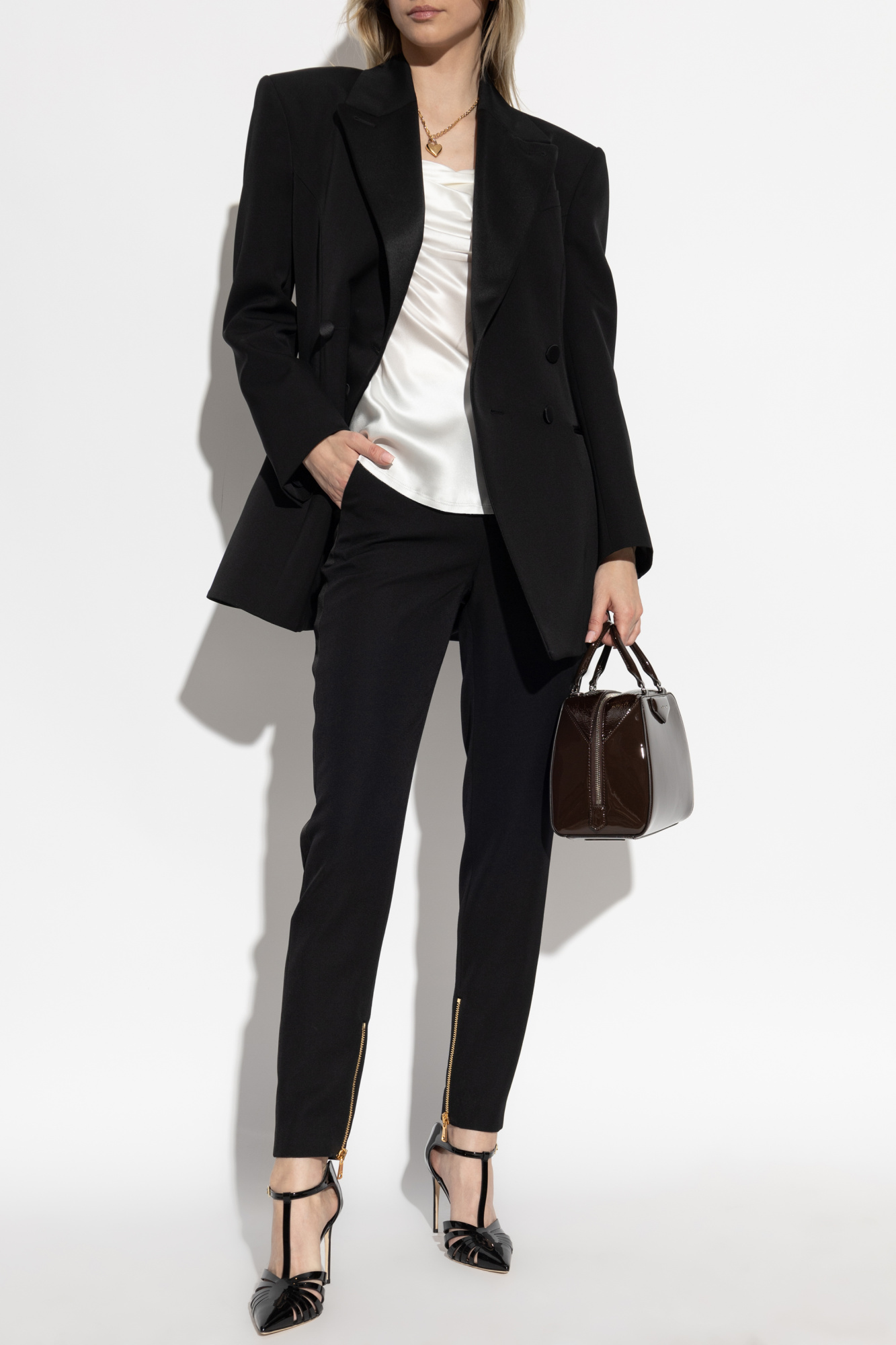 Tailored Double-breasted Blazer, Women's, Black