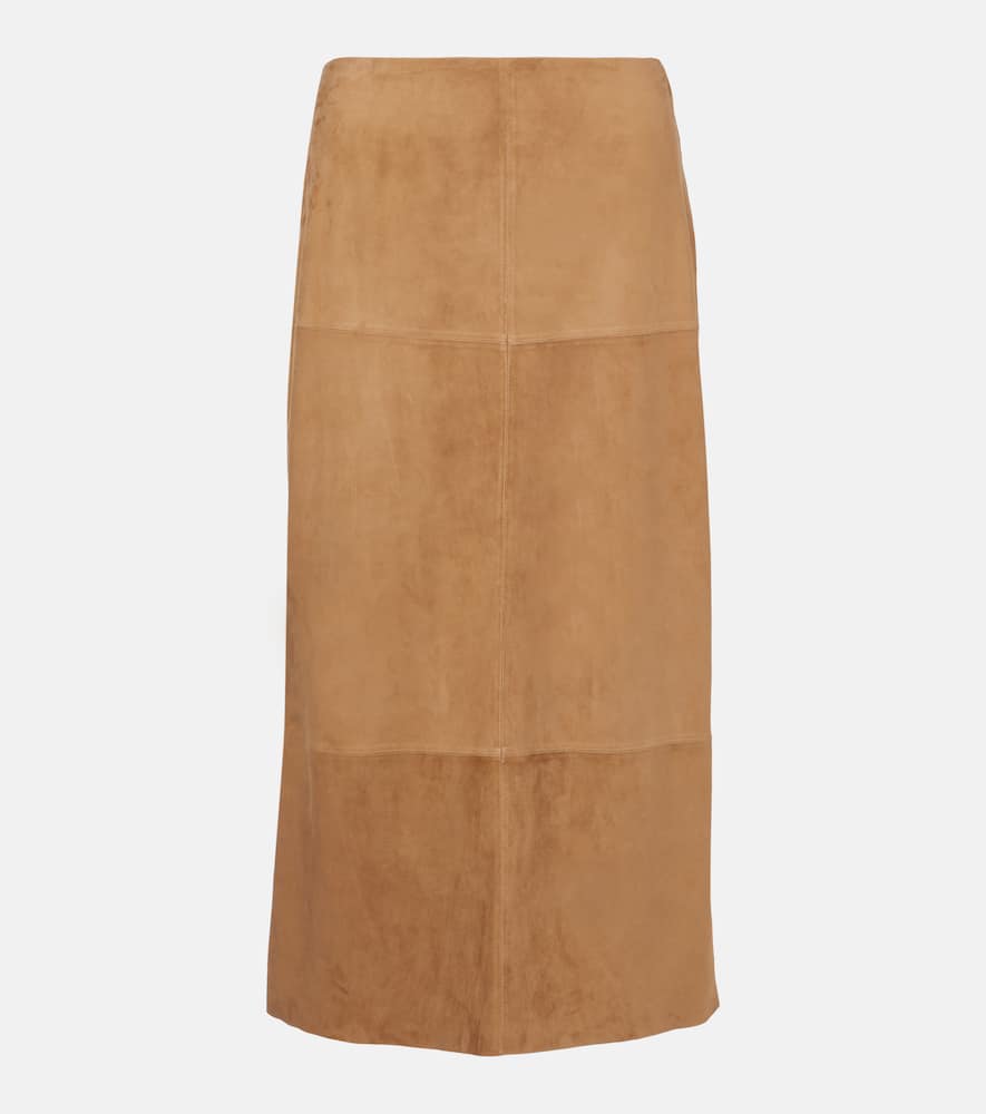 Leather midi skirt