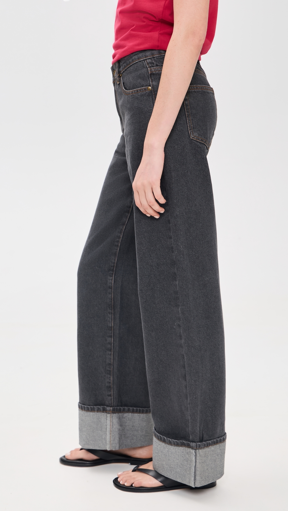 Top Model Cuffed Jeans Charcoal