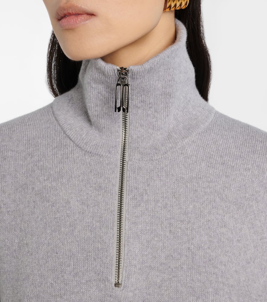 Wool and cashmere half-zip sweater