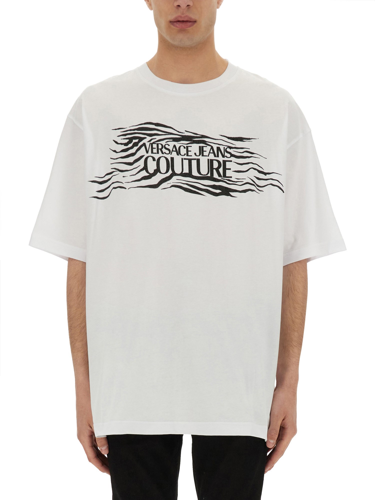 Zebra rhinestone logo t-shirt
