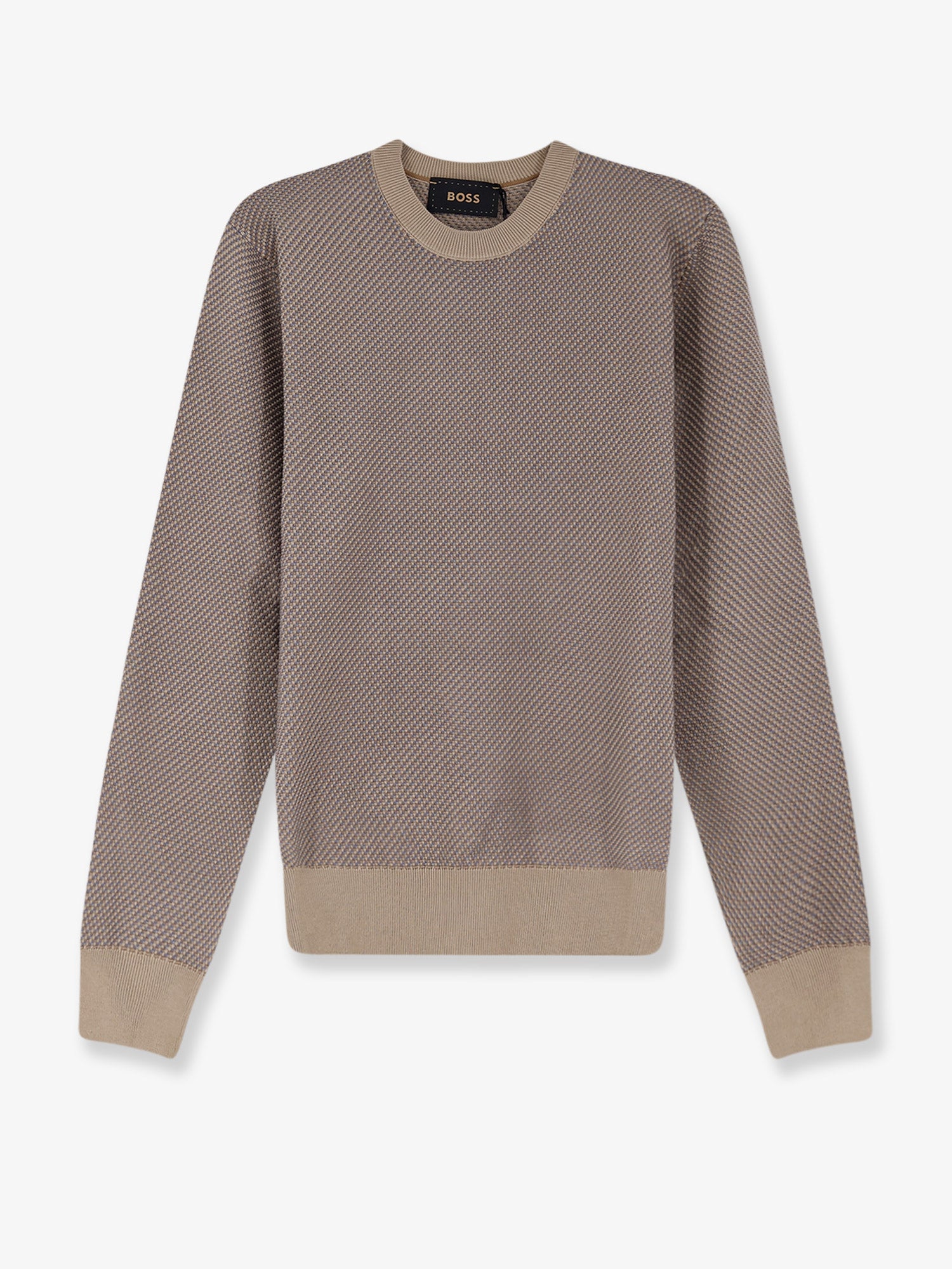 Silk and Cotton Blend Sweater — Beige