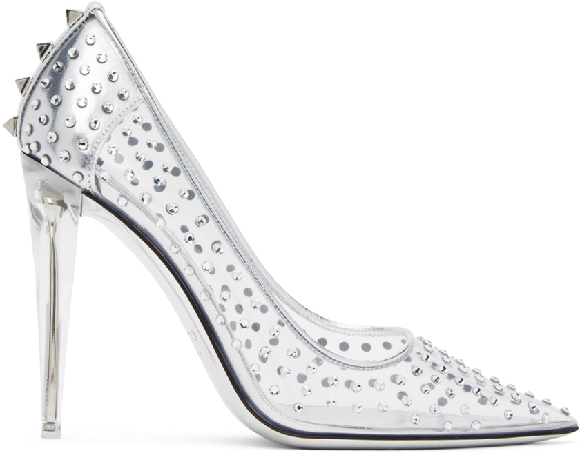 Silver rockstud heels