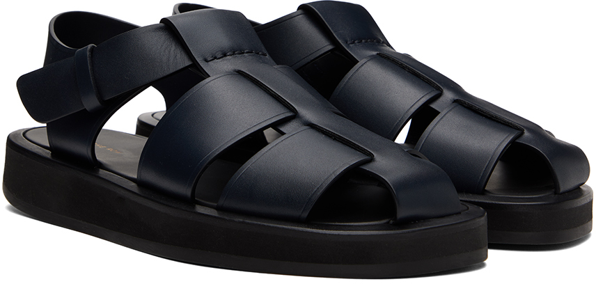 Navy fisherman flat sandals