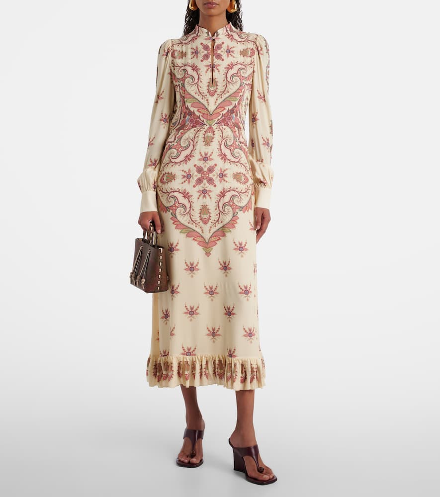 Cutout printed midi dress