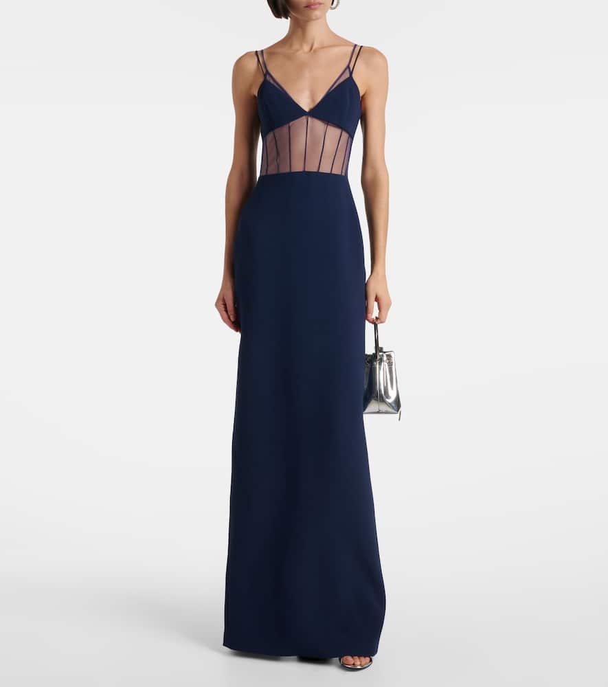 Tulle-trimmed bustier dress