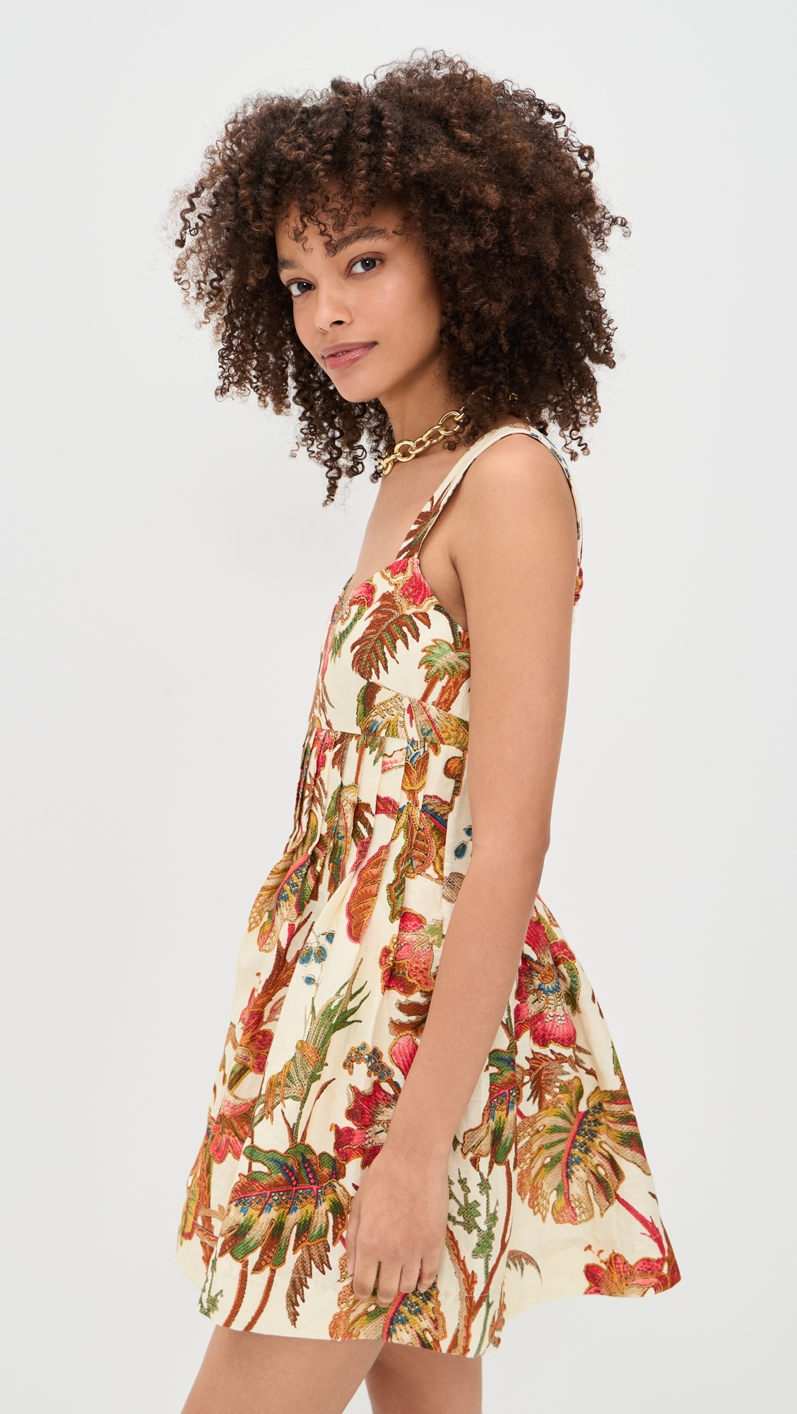 Ria Dress Fauna Floral Ivory