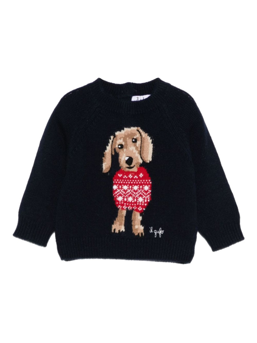 Baby Girl Navy Blue Graphic Sweater