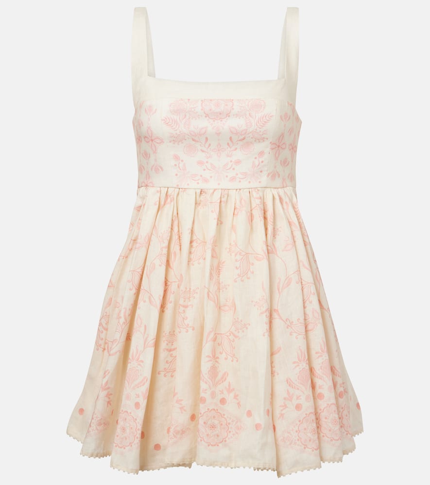 Hierbabuena Floritura linen minidress
