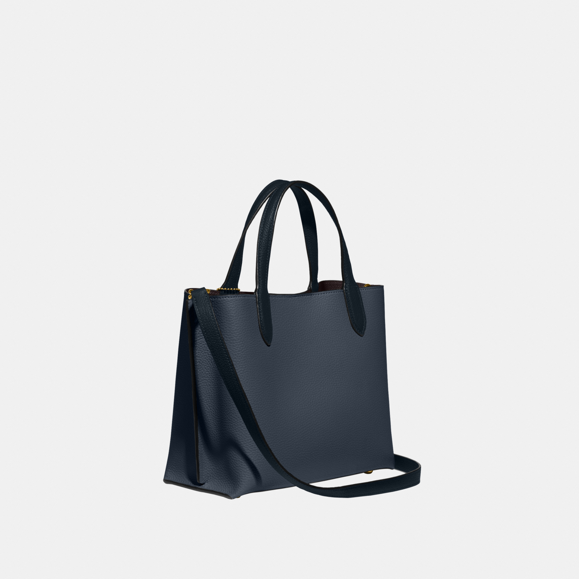 Coach Womens Willow Tote Bag Colorblock - Dark Blue Leather - One