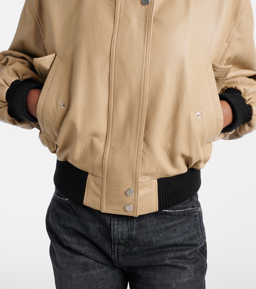 Briar cropped leather blouson jacket