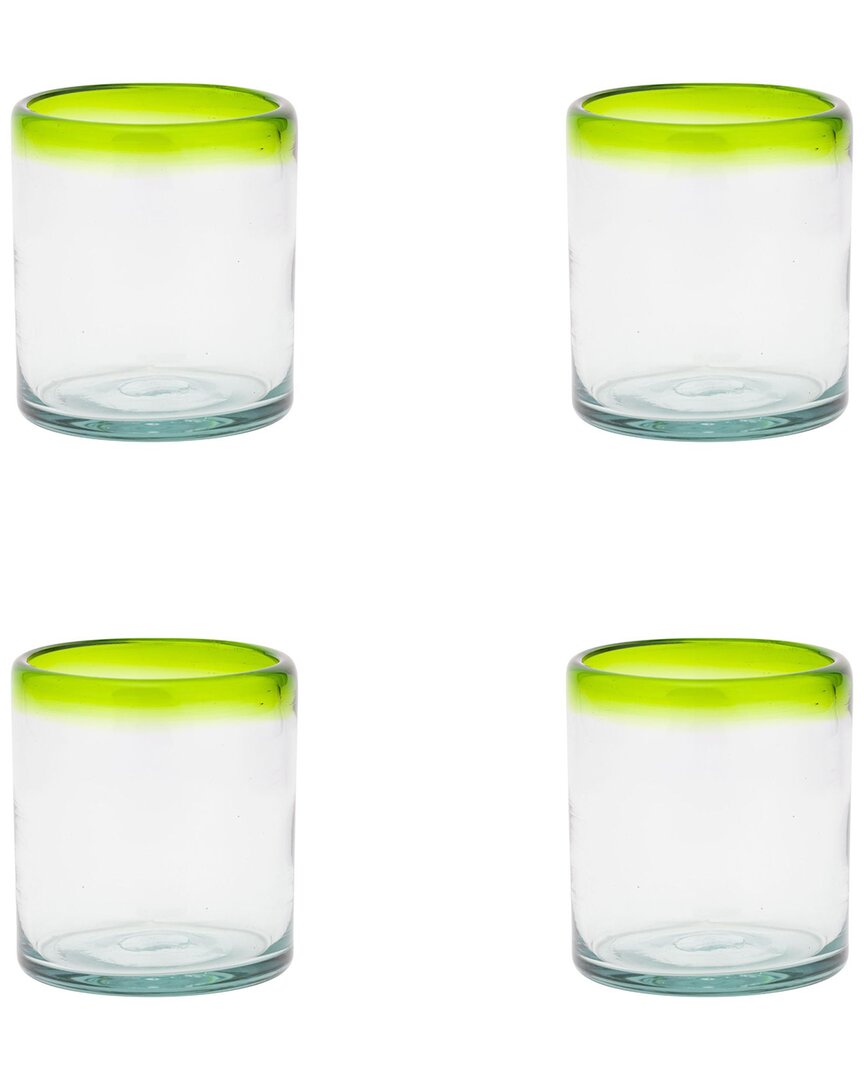 Set Of 4 Lime Rim Mexican Glassware Dofs