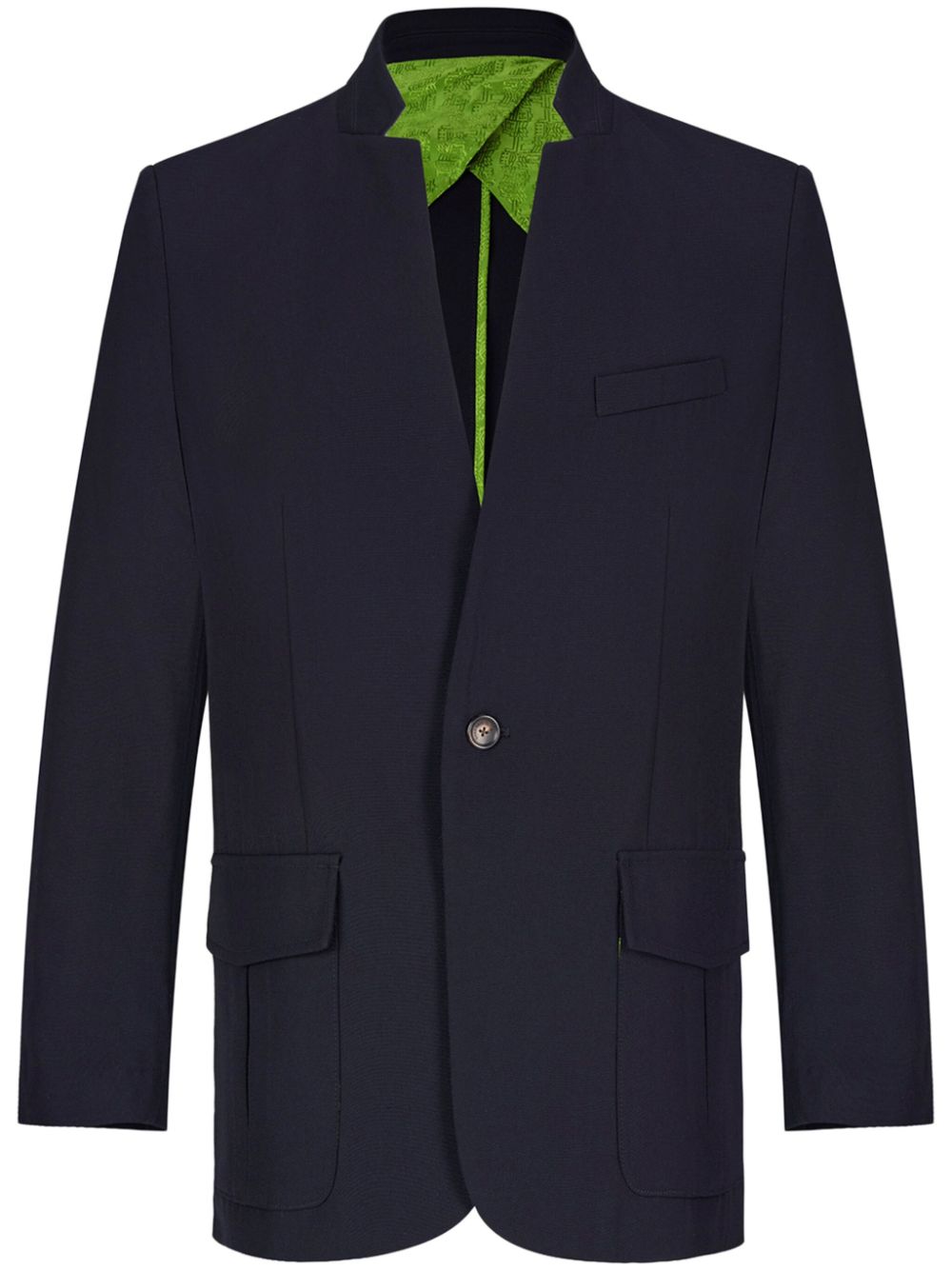 Stand-up collar blazer - Blue