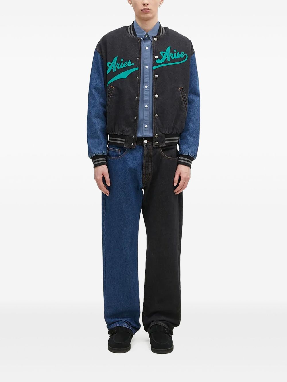 Embroidered-logo jeans - Black
