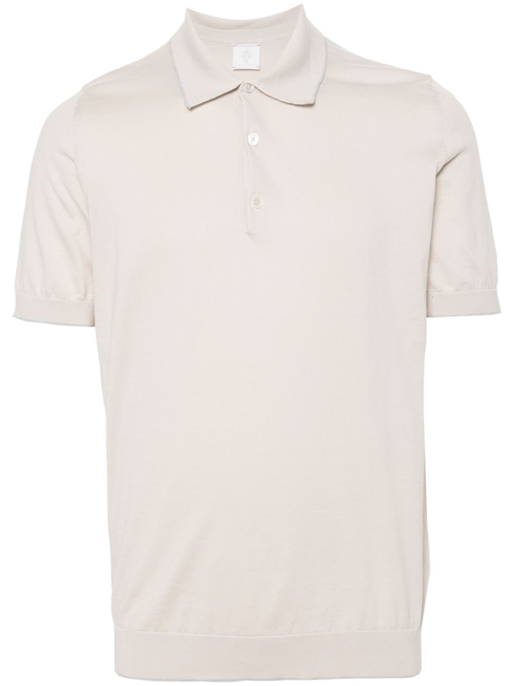 Fine-ribbed polo shirt - Neutrals