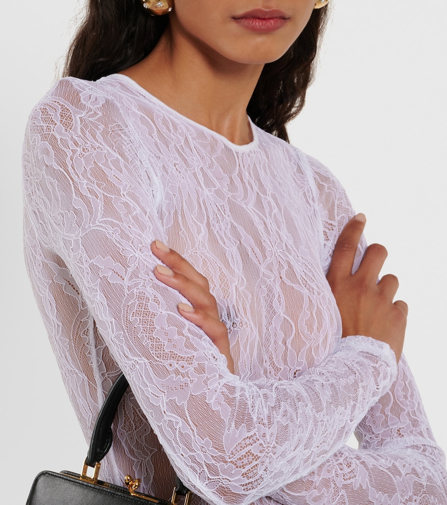 Floral Chantilly lace bodysuit