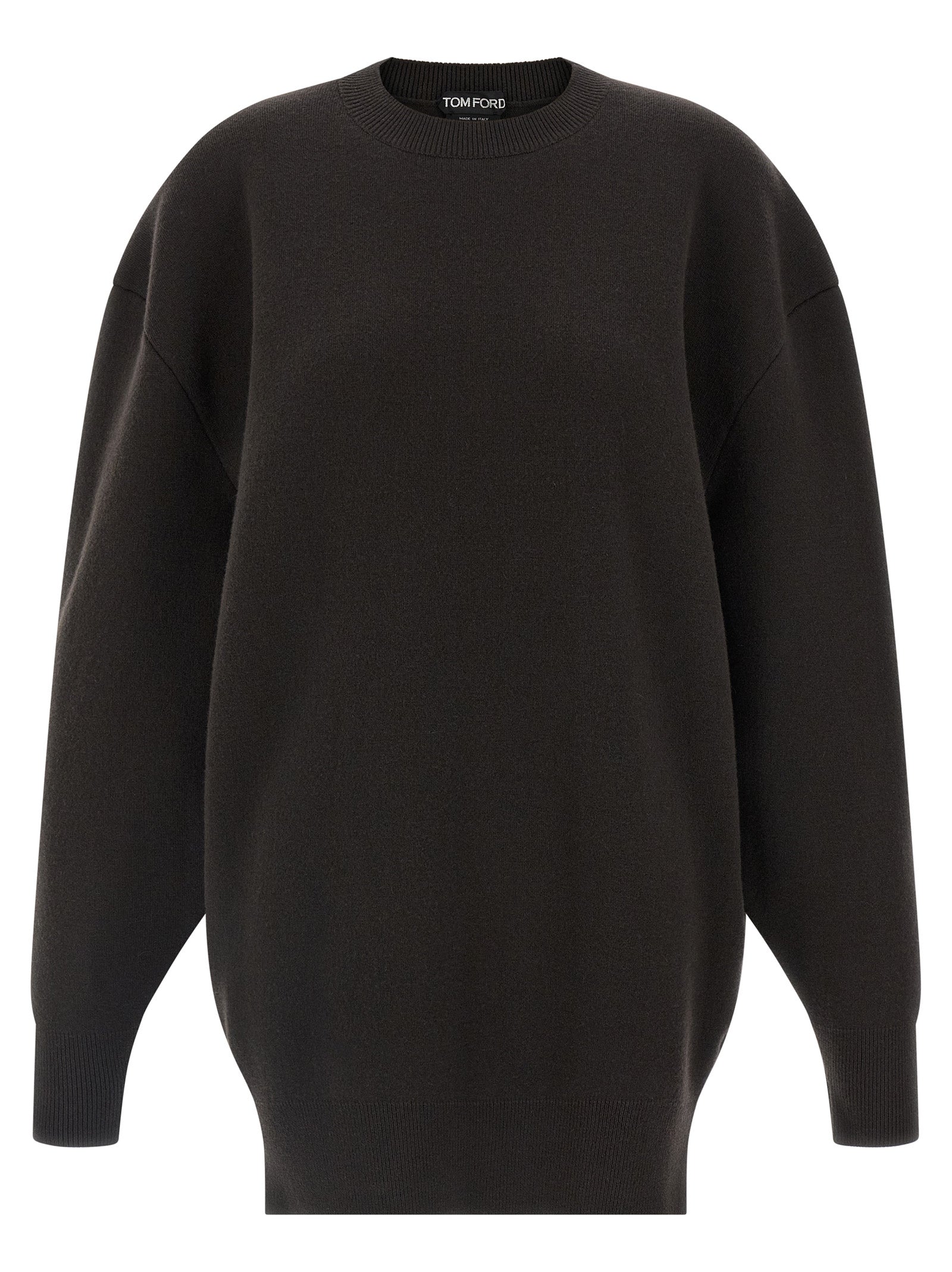 Sculptural Double Face Sweater — Brown
