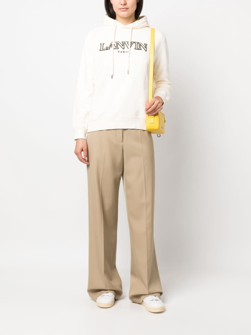 Logo Embroidered Drawstring Hoodie