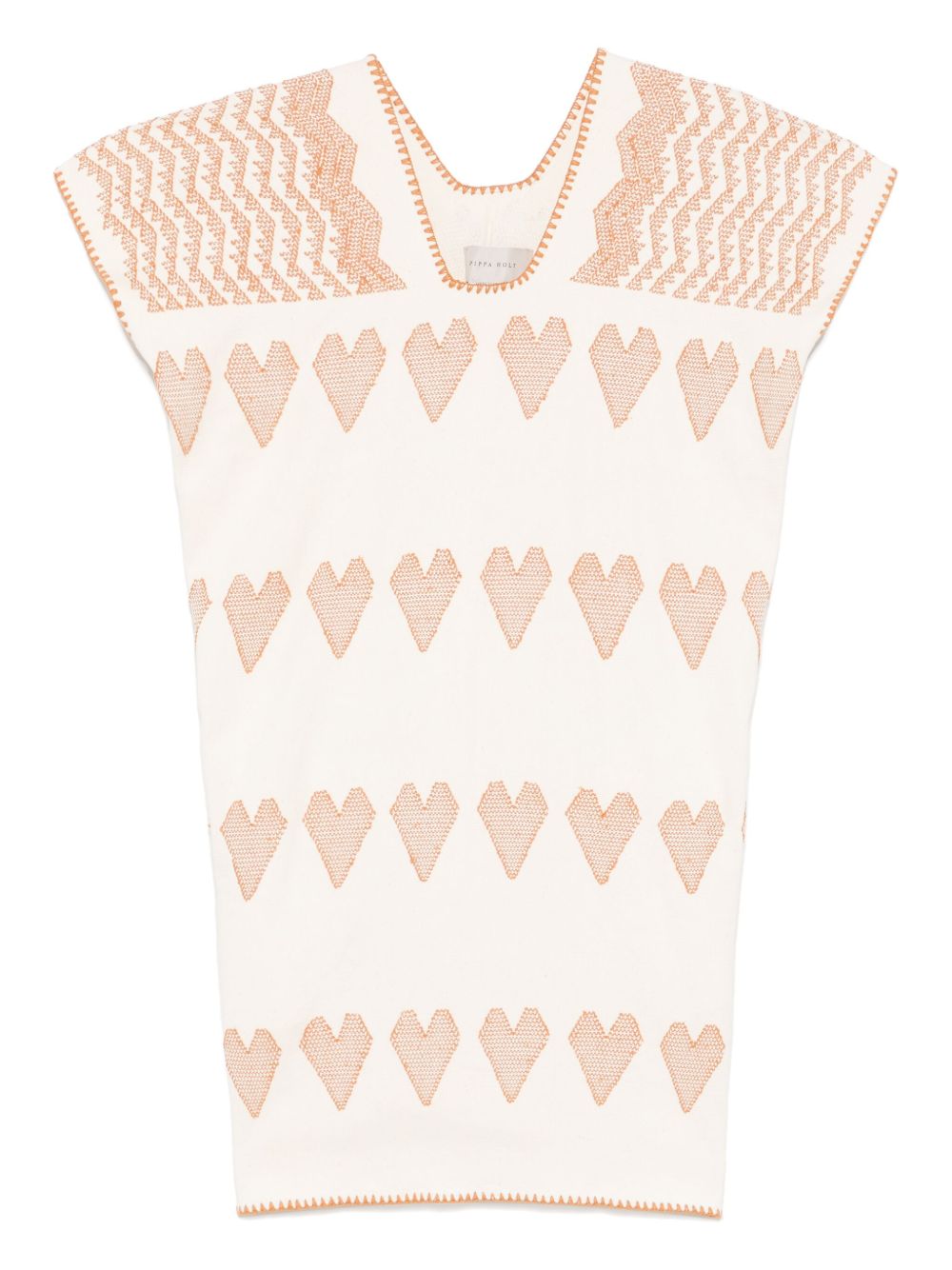 Pippa Holt heart-pattern mini dress - Neutrals