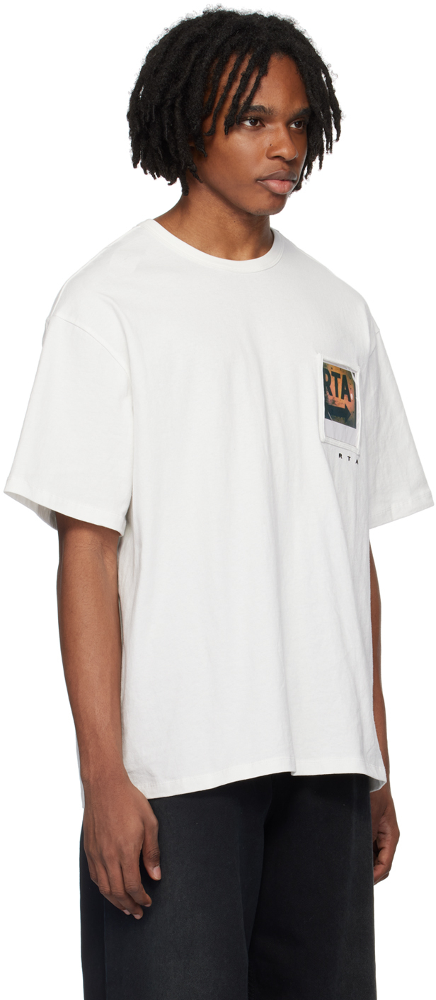 RTA White Photo Pocket T-Shirt