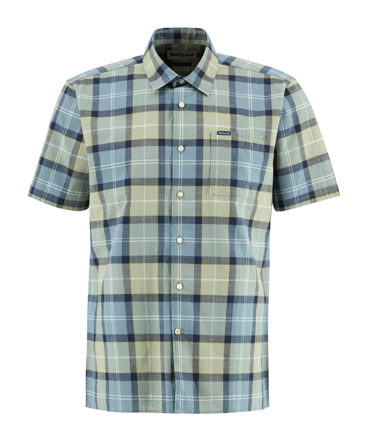 Plaid short-sleeved shirt