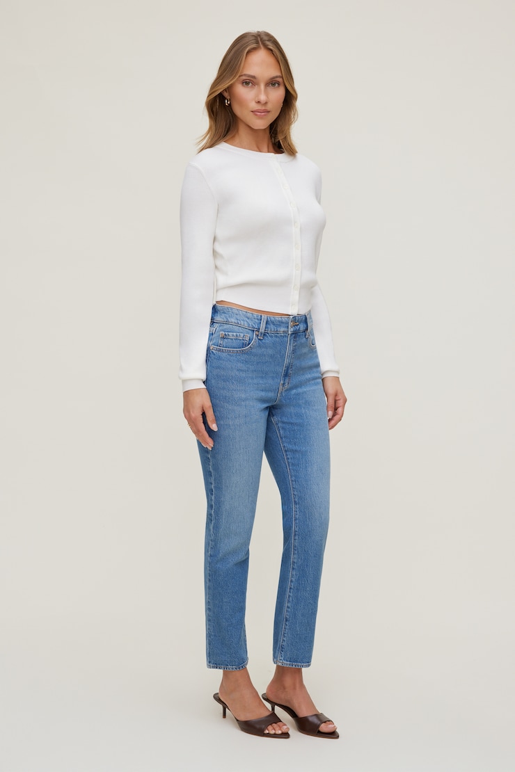 Frenchie High Rise Slim Leg Jeans - Blue - Women Clothing