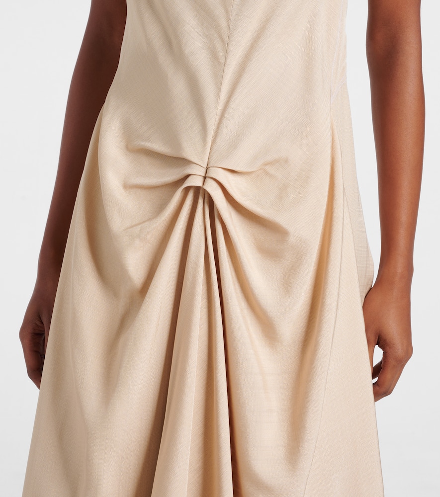 Deconstructed gathered midi dress