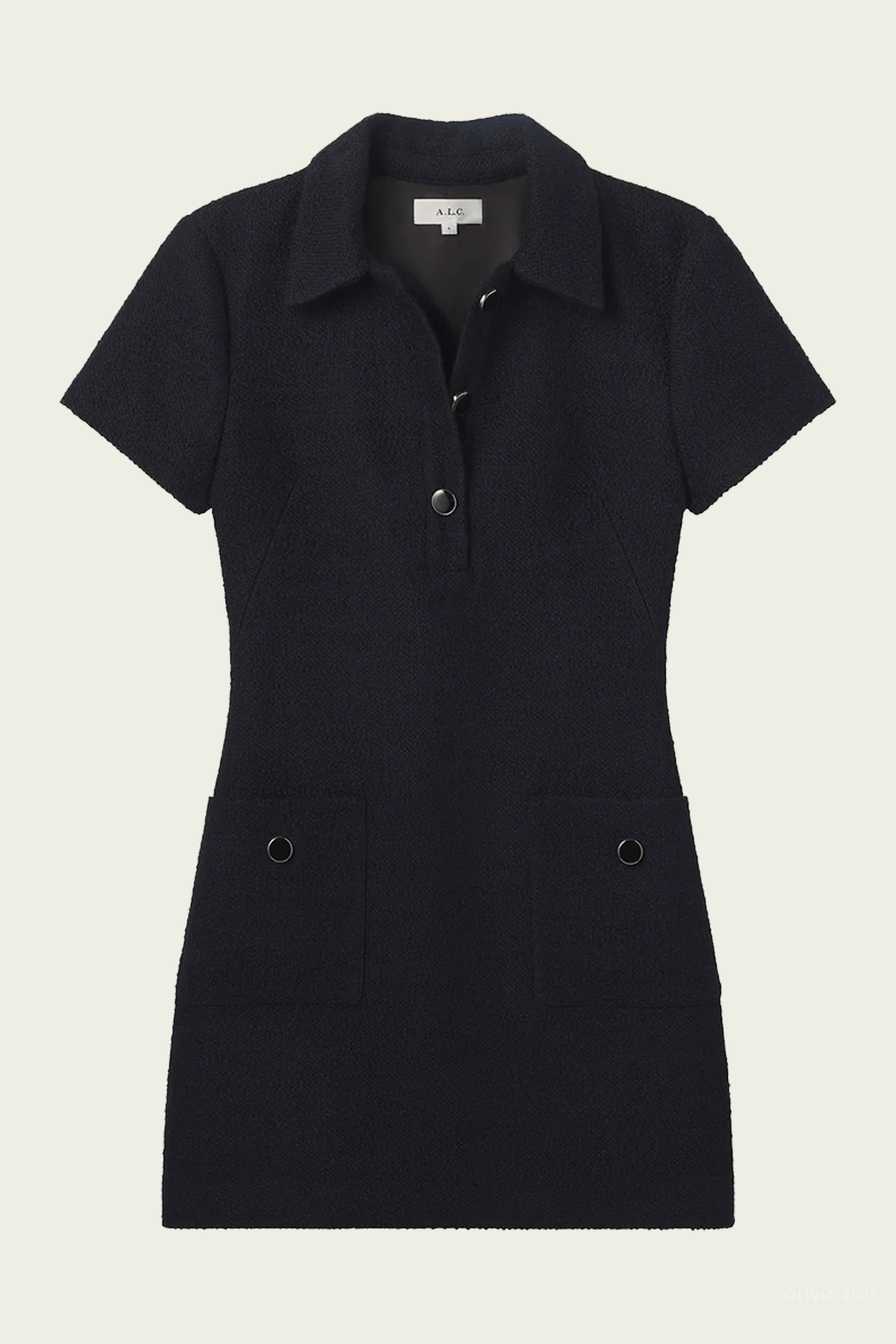 Marcie Cotton Boucle Mini Dress in Deep Navy