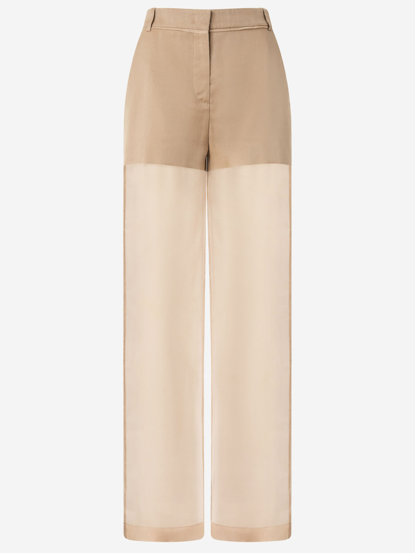 Transparency Pants In Linen And Organza