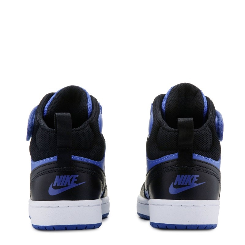 Kids' Court Borough Mid 2 High Top Sneaker Big Kid Shoes (Black/Royal)