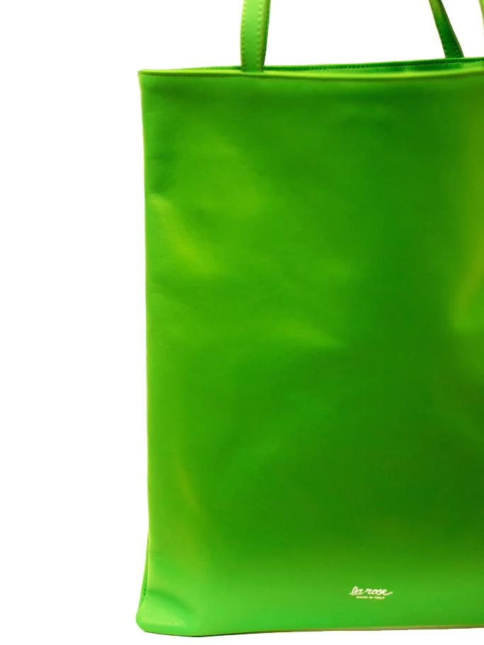 La Rose La Rose Leder-Einkaufstasche Limettengrün