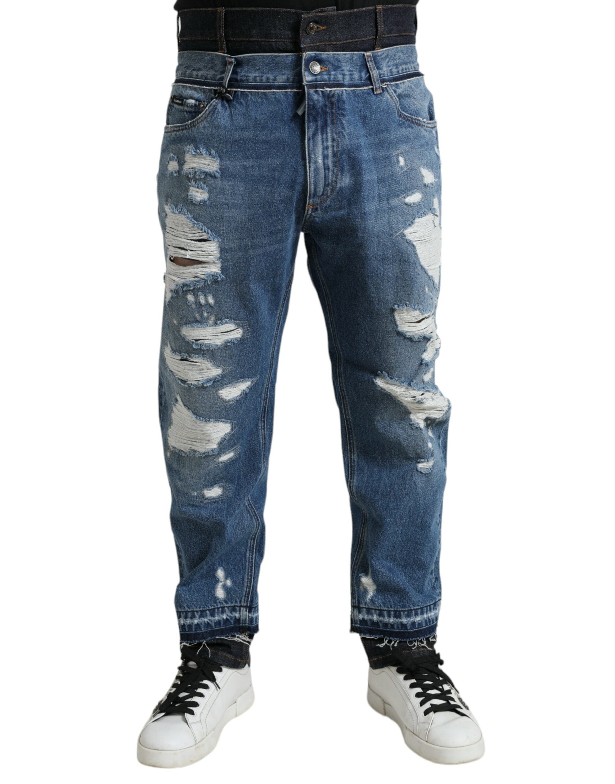 Distressed Denim Jeans — Blue