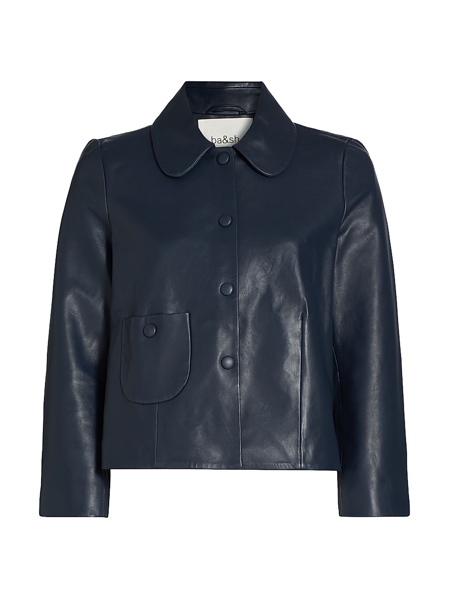 Women's Milos Leather Jacket - Marine