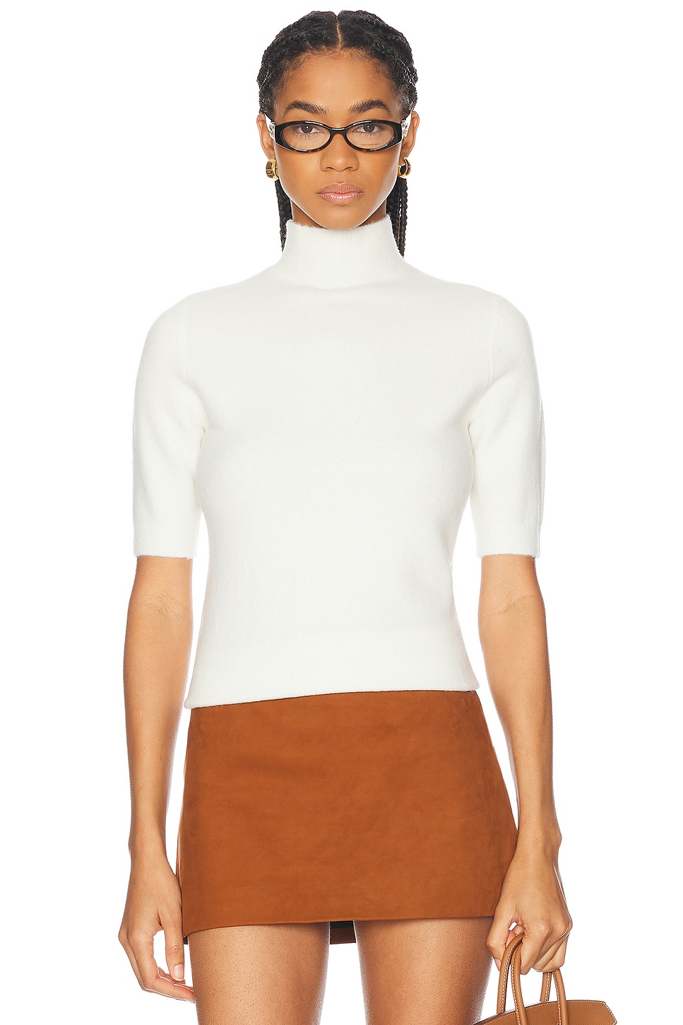 SEROYA Yael Knit Top in Eggshell - White. XL also in