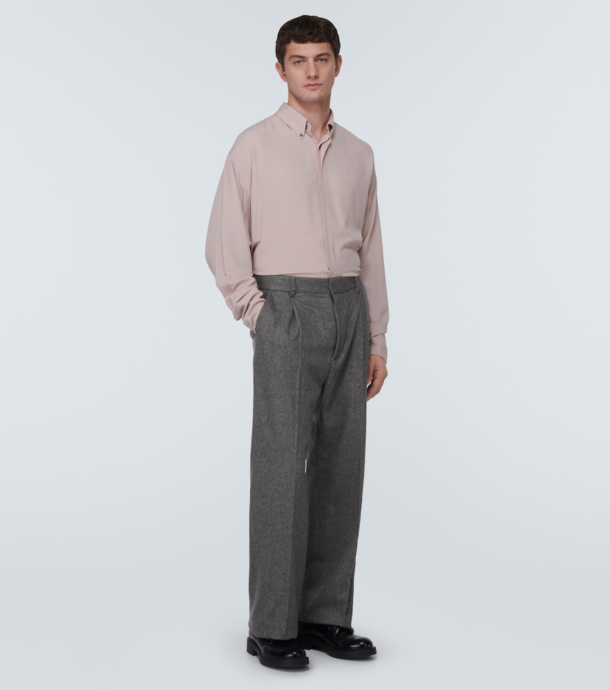 Wool and mohair straight pants