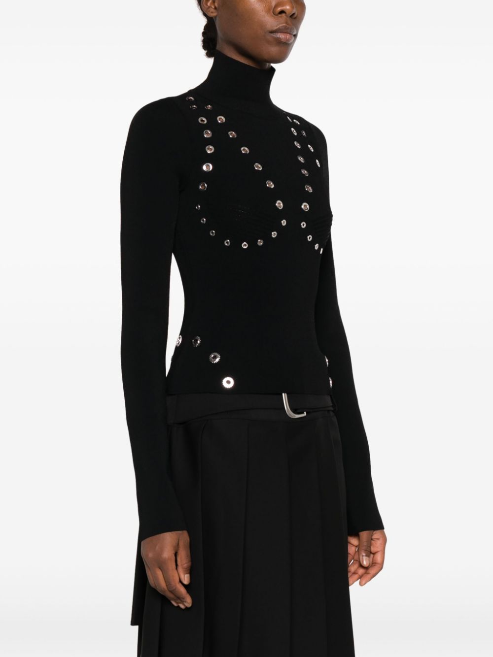 Off White Fashion High Neck Viscose Sweater
