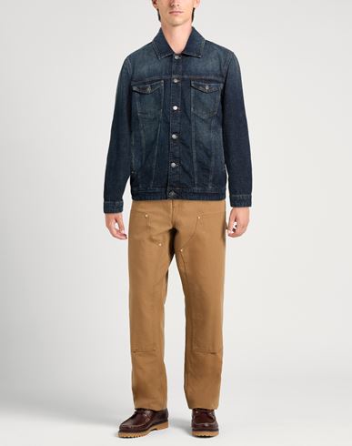 Man Denim outerwear Blue Size 42 Cotton