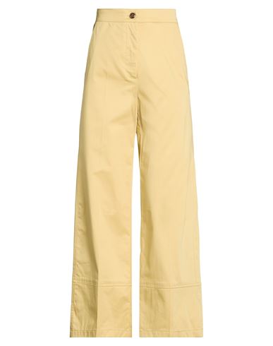 Woman Pants Mustard Size 2 Cotton, Elastane